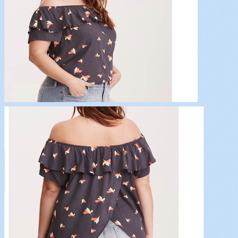 Torrid off the shoulder tulip top size 1